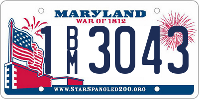 MD license plate 1BM3043