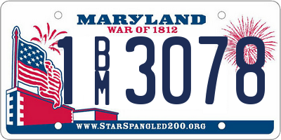 MD license plate 1BM3078