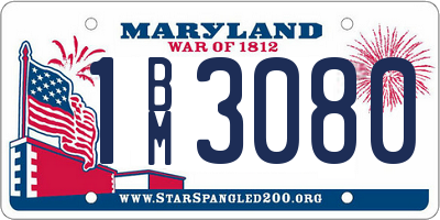 MD license plate 1BM3080