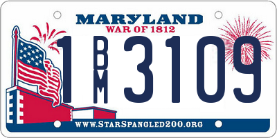 MD license plate 1BM3109