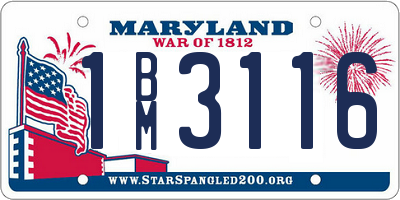 MD license plate 1BM3116