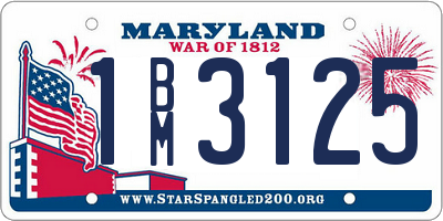 MD license plate 1BM3125