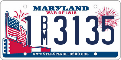 MD license plate 1BM3135
