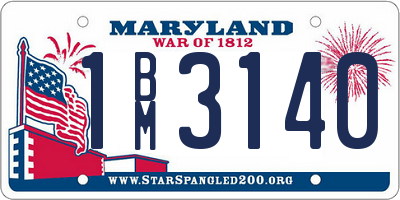 MD license plate 1BM3140