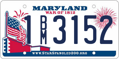 MD license plate 1BM3152