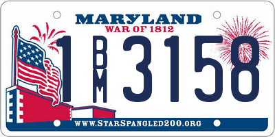 MD license plate 1BM3158