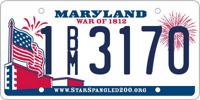 MD license plate 1BM3170