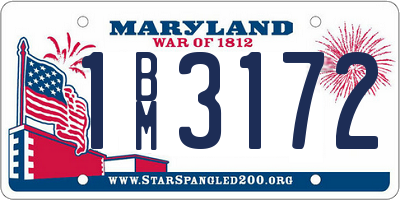 MD license plate 1BM3172