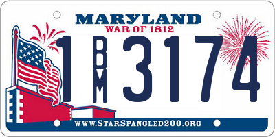 MD license plate 1BM3174