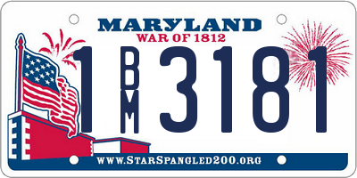 MD license plate 1BM3181