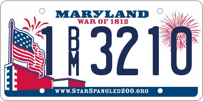 MD license plate 1BM3210