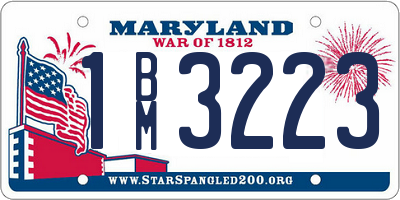 MD license plate 1BM3223