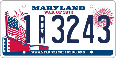 MD license plate 1BM3243