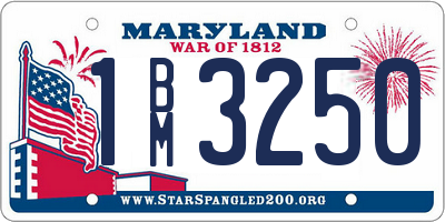 MD license plate 1BM3250