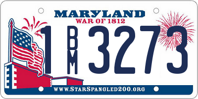MD license plate 1BM3273