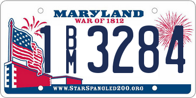 MD license plate 1BM3284