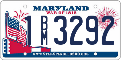MD license plate 1BM3292