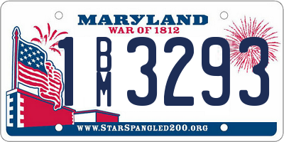 MD license plate 1BM3293
