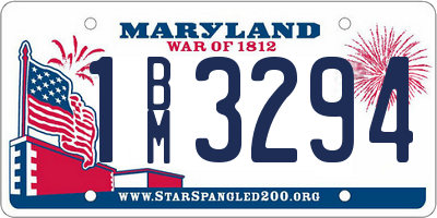 MD license plate 1BM3294