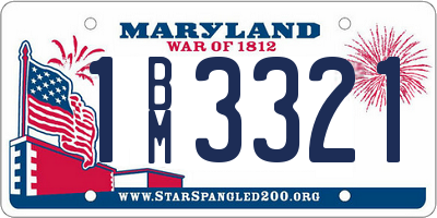 MD license plate 1BM3321