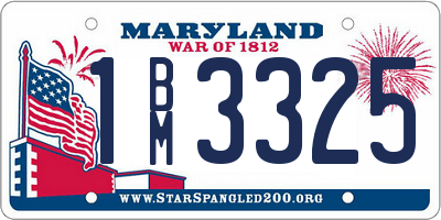 MD license plate 1BM3325