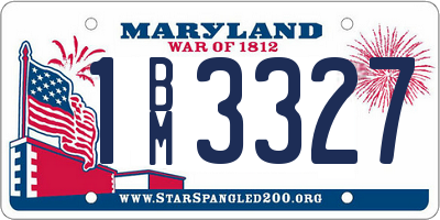 MD license plate 1BM3327