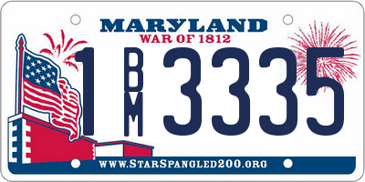 MD license plate 1BM3335