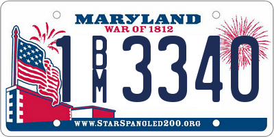 MD license plate 1BM3340