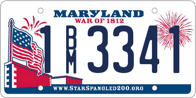MD license plate 1BM3341