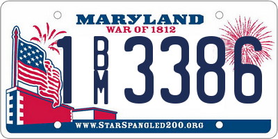 MD license plate 1BM3386
