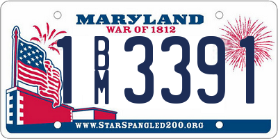 MD license plate 1BM3391