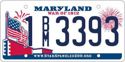 MD license plate 1BM3393