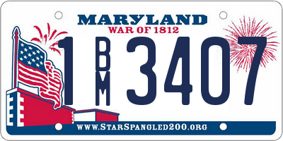 MD license plate 1BM3407