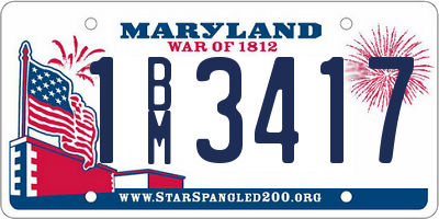 MD license plate 1BM3417