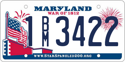 MD license plate 1BM3422