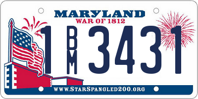 MD license plate 1BM3431