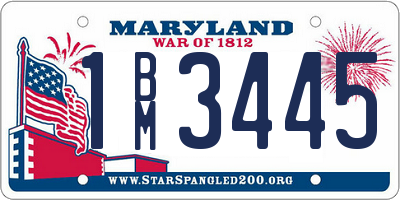 MD license plate 1BM3445