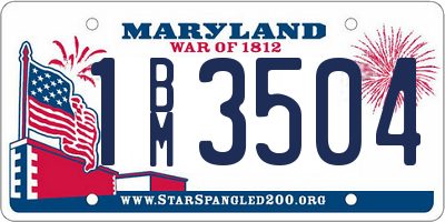MD license plate 1BM3504