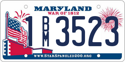 MD license plate 1BM3523