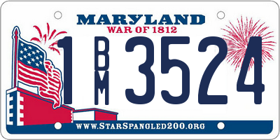 MD license plate 1BM3524