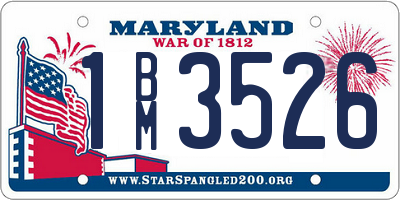 MD license plate 1BM3526