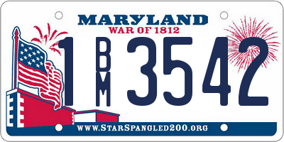 MD license plate 1BM3542