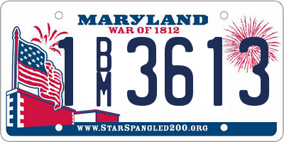 MD license plate 1BM3613