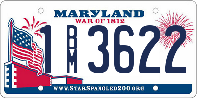 MD license plate 1BM3622