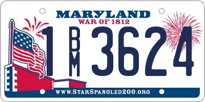 MD license plate 1BM3624