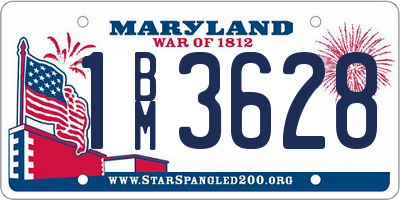 MD license plate 1BM3628