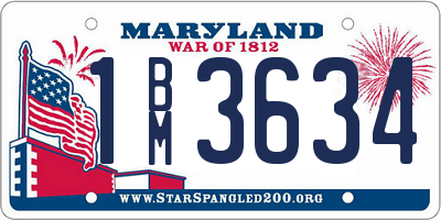 MD license plate 1BM3634