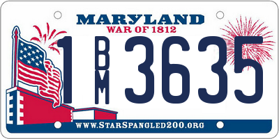 MD license plate 1BM3635
