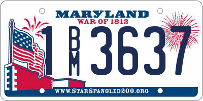 MD license plate 1BM3637