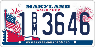 MD license plate 1BM3646